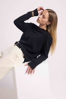 Pull Col Rond Oversize Romy - Noir