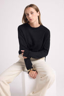 Pull Col Rond Oversize Romy - Noir
