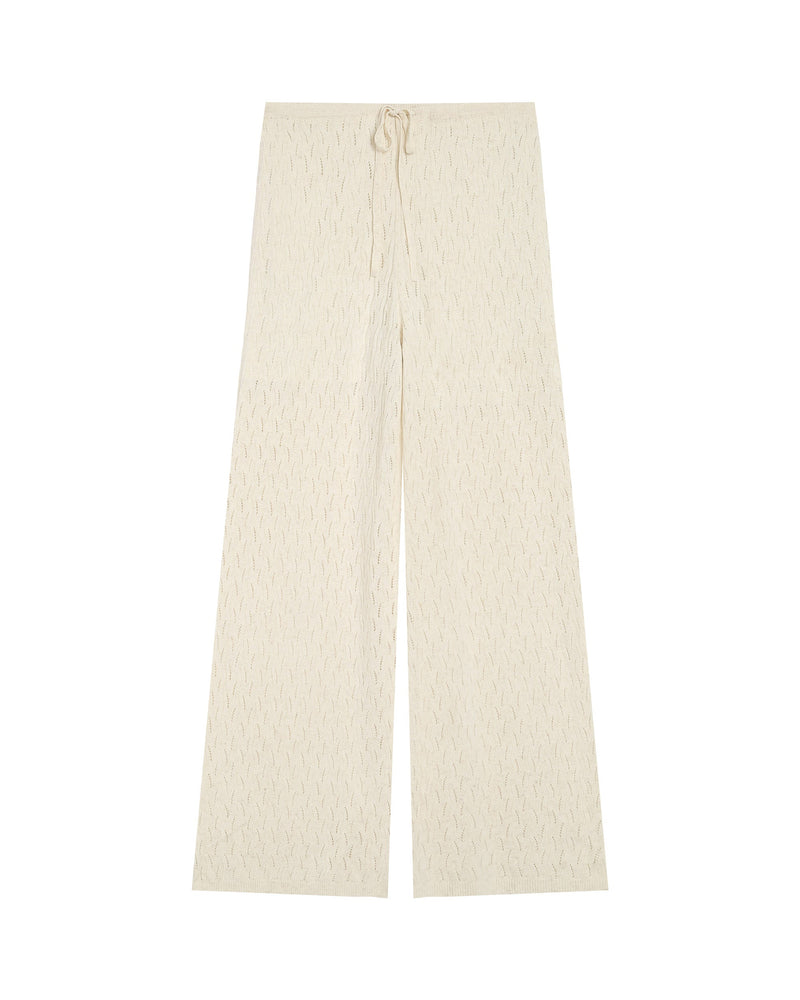 Romy Ecru Openwork Trousers