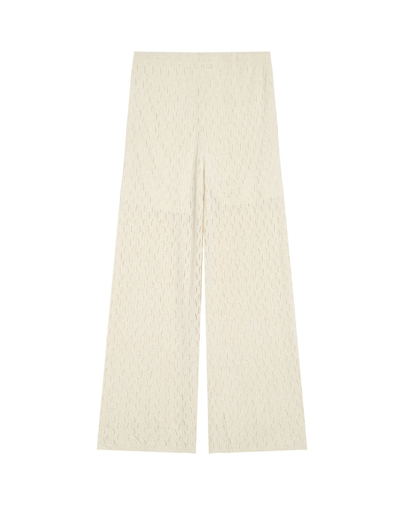 Romy Ecru Openwork Trousers
