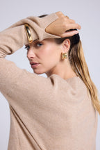 Jersey de Cuello Redondo Oversize Romy - Beige Crema