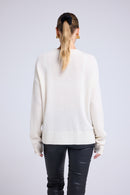 Pull Col Rond Oversize Romy - Blanc