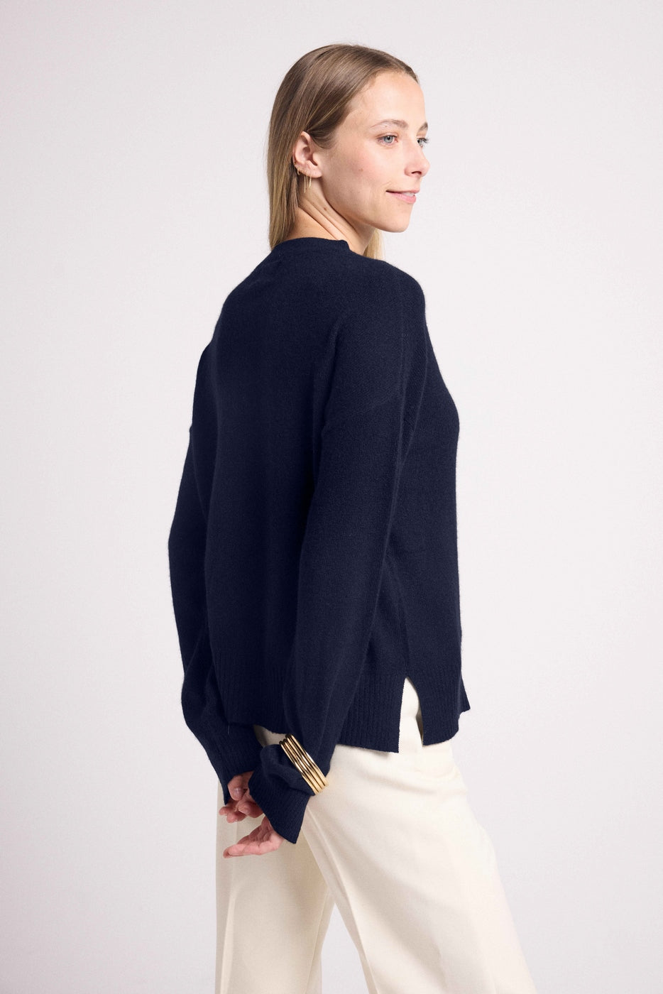 Jersey Cuello Redondo Oversize Romy - Azul Marino