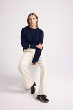 Jersey Cuello Redondo Oversize Romy - Azul Marino
