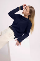 Pull Col Rond Oversize Romy - Bleu Marine