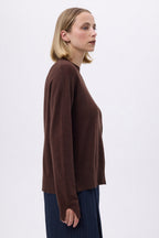 Pull Col Rond Oversize F Romy - Marron - Femme