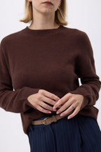 Pull Col Rond Oversize F Romy - Marron - Femme