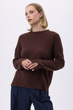Pull Col Rond Oversize F Romy - Marron - Femme