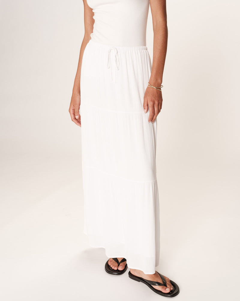 Long Fluid Skirt Ecru Ronsard