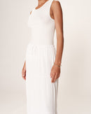 Long Fluid Skirt Ecru Ronsard