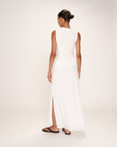 Long Fluid Skirt Ecru Ronsard
