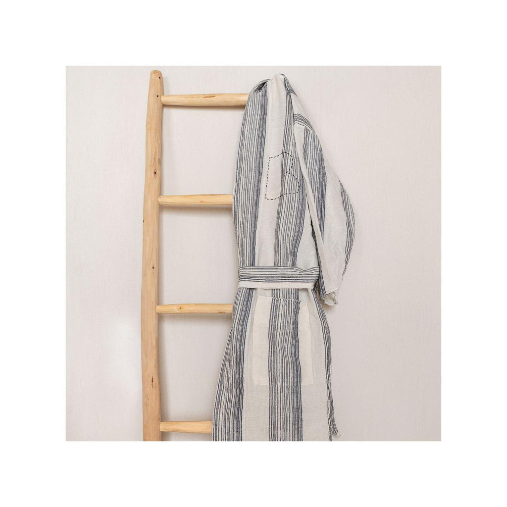 Linen Kimono with Belt - Room - Bluestripe