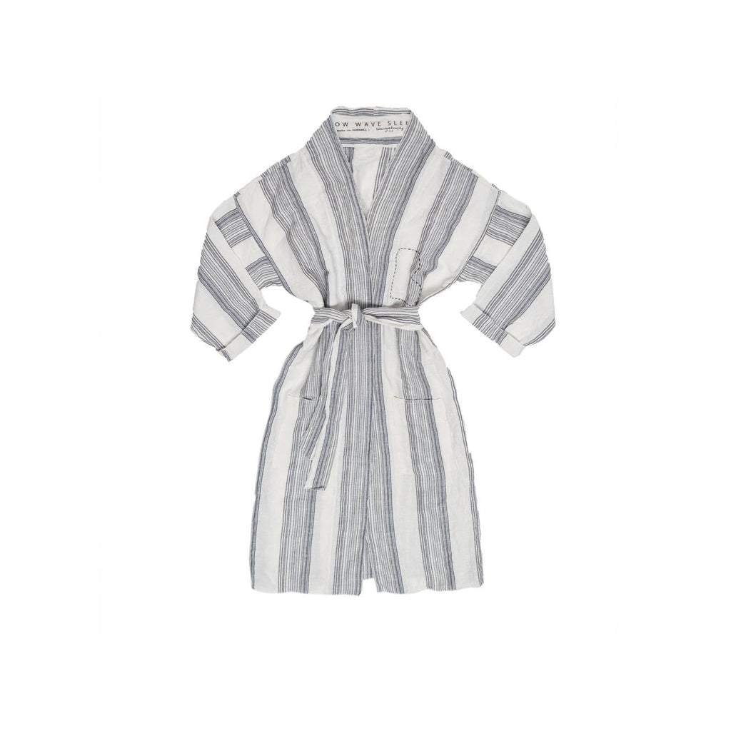 Linen Kimono with Belt - Room - Bluestripe