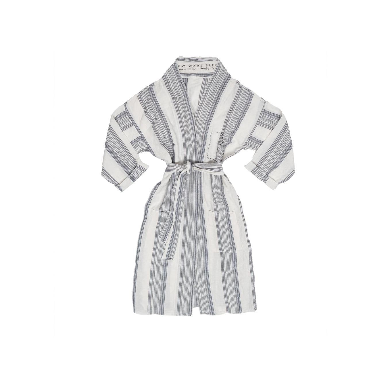 Linen Kimono with Belt - Room - Bluestripe