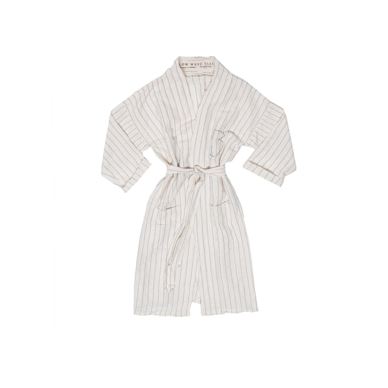 Goldstripe Linen Kimono with Belt - Room