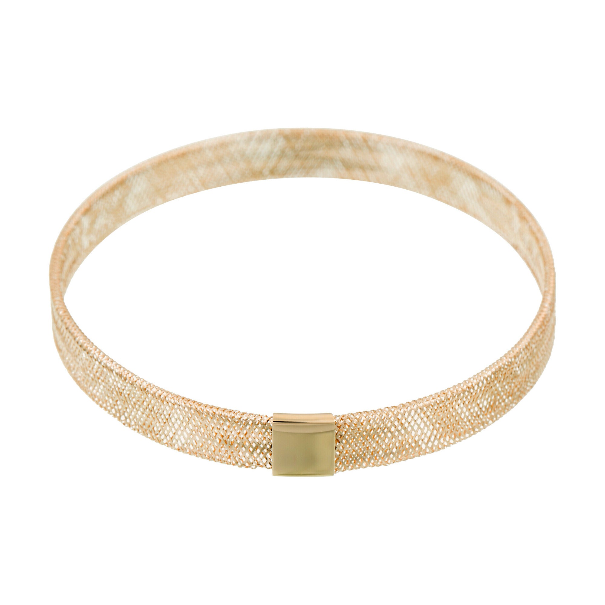 Pulsera "Malla tejida de 7 mm" - Oro amarillo 375/1000