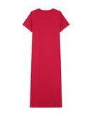 Rosalie Cerise Short Sleeve Long Dress