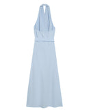 Rosamour Blue Backless Long Dress