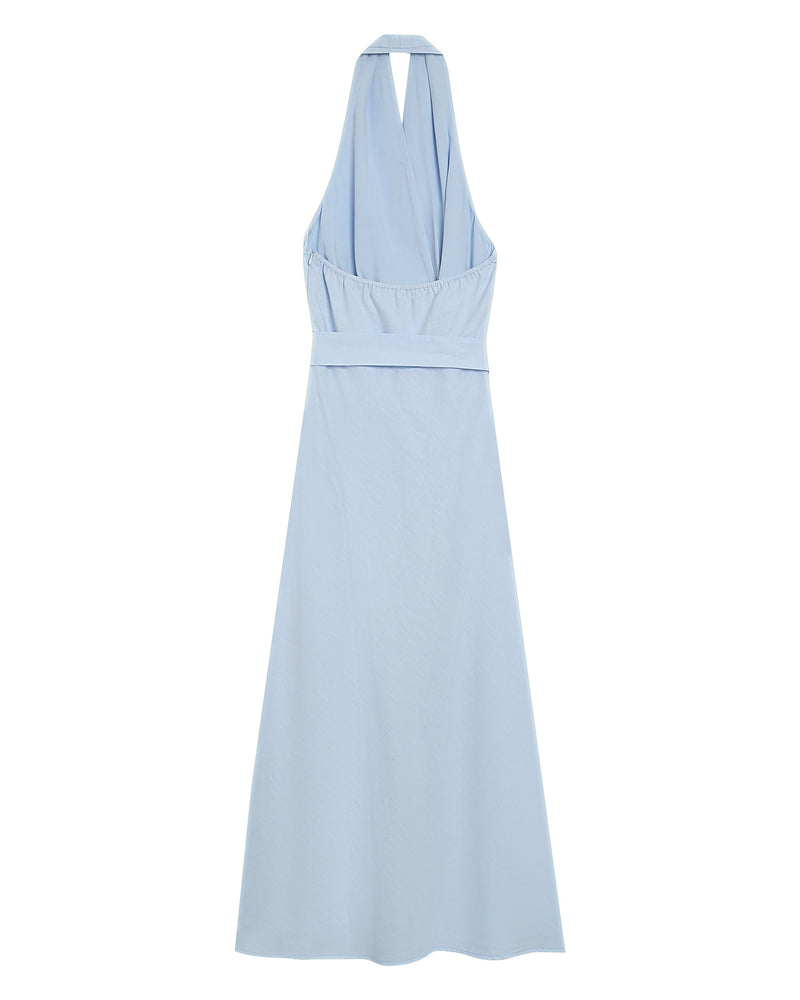 Rosamour Blue Backless Long Dress