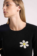 Pull Col Rond Rose - Noir