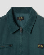 Bomber con cuello rudo - Lona verde botánica lavada