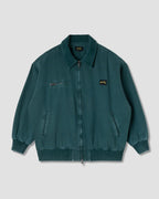 Bomber con cuello rudo - Lona verde botánica lavada