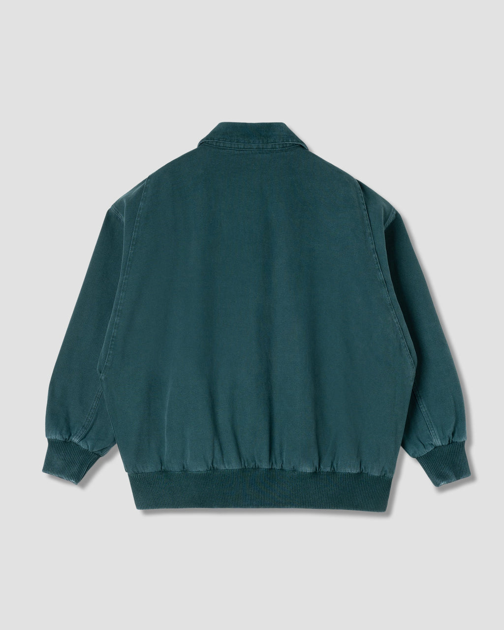Bomber con cuello rudo - Lona verde botánica lavada