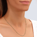 Collier Roxana Long 45Cm Calcédoine Bleue