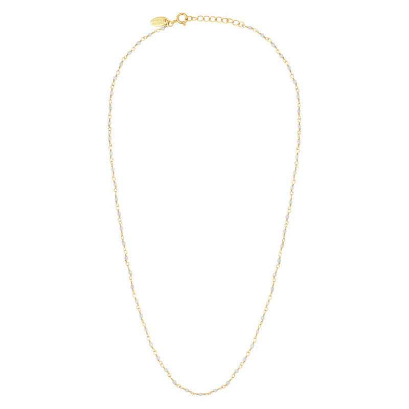 Collier Roxana Long 45Cm Calcédoine Bleue