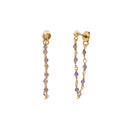 Boucles D'Oreilles Dorees Roxane Amethyste