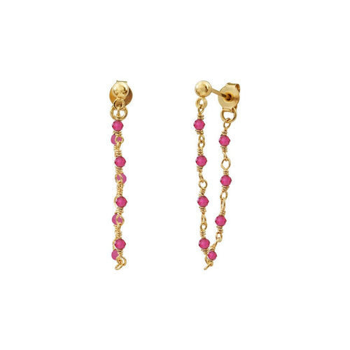 Boucles D'Oreilles Dorees Roxane Onyx Rose