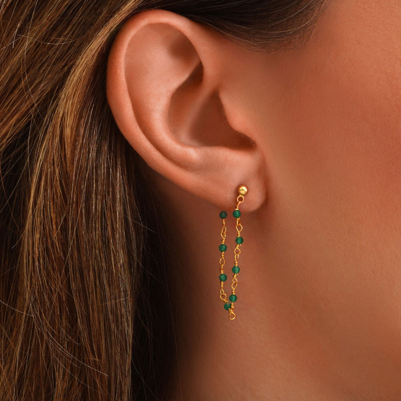 Pendientes Roxane Oro Onix Rosa