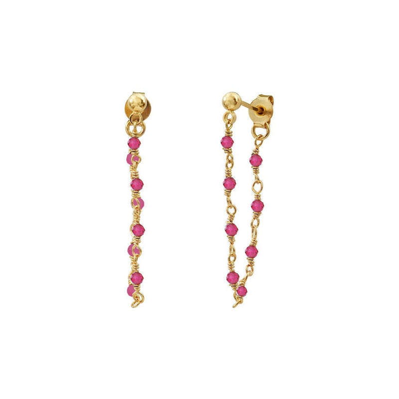 Boucles D'Oreilles Dorees Roxane Onyx Rose