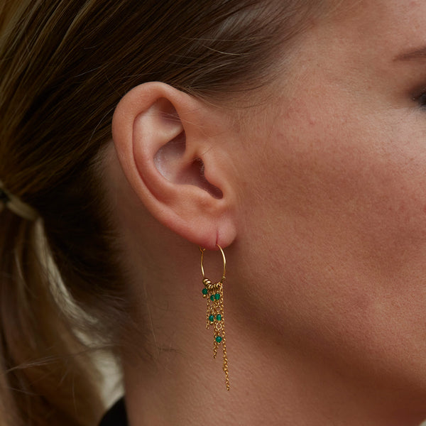 Pendientes Aros Cuarzo Roxane Verde