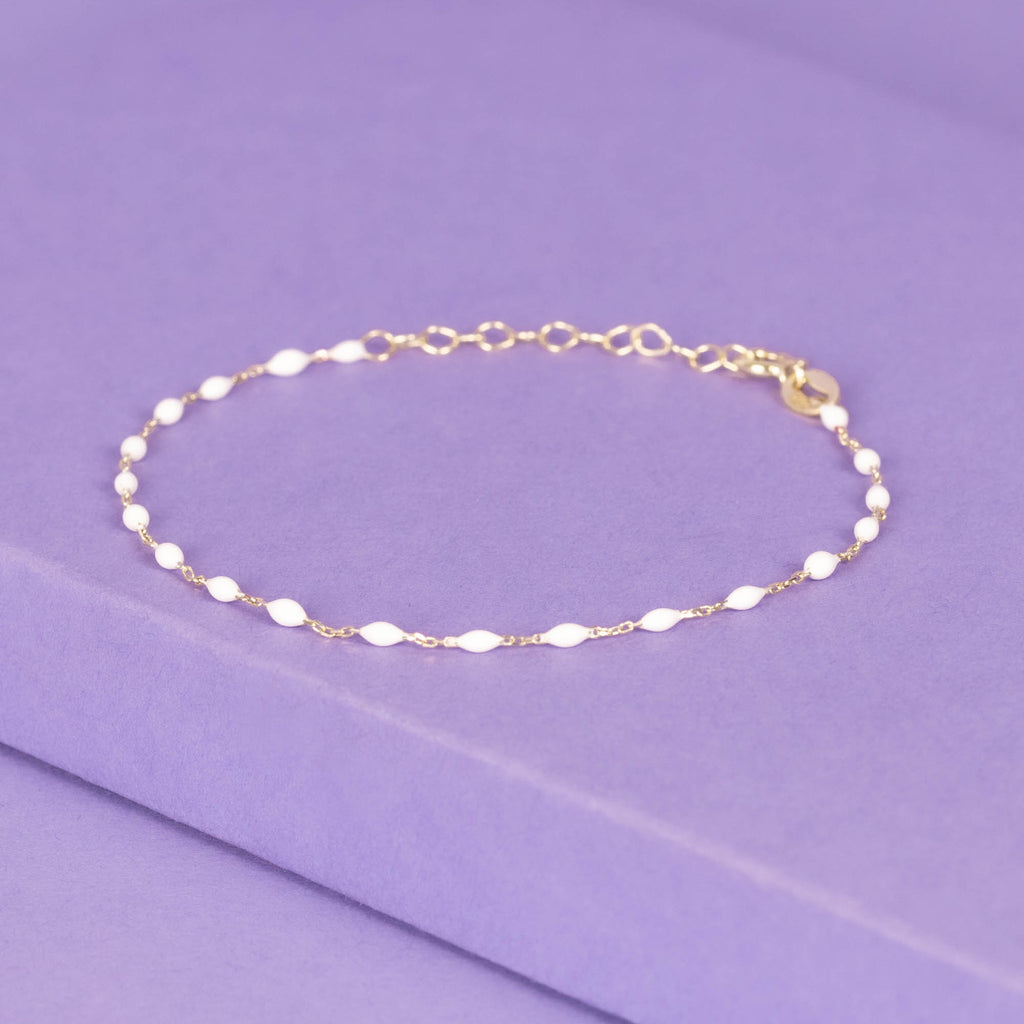 Pulsera Amada Blanca - Oro amarillo
