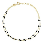 Pulsera “Doble Amada Negra” – Oro Amarillo 375/1000