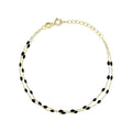 Bracelet "Double Amada Noir" Or Jaune 375/1000
