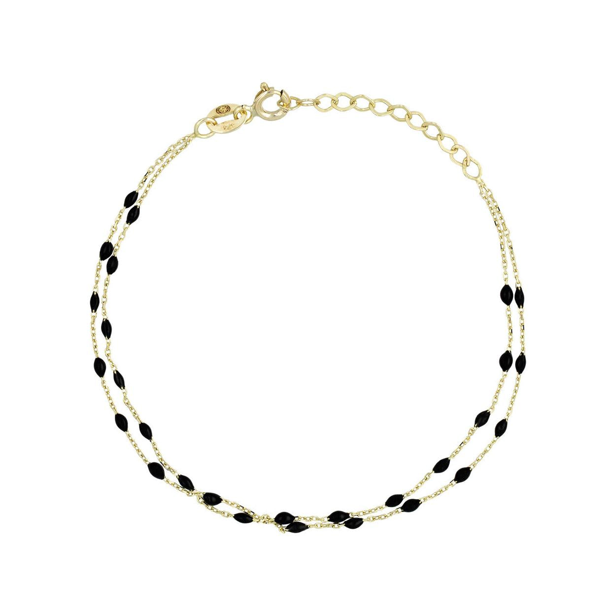Bracelet "Double Amada Noir" Or Jaune 375/1000