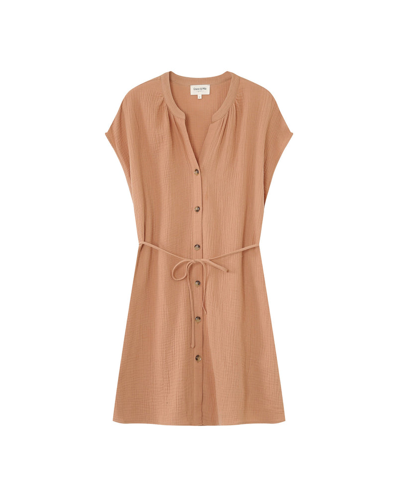 Vestido Corto Rozana Camel