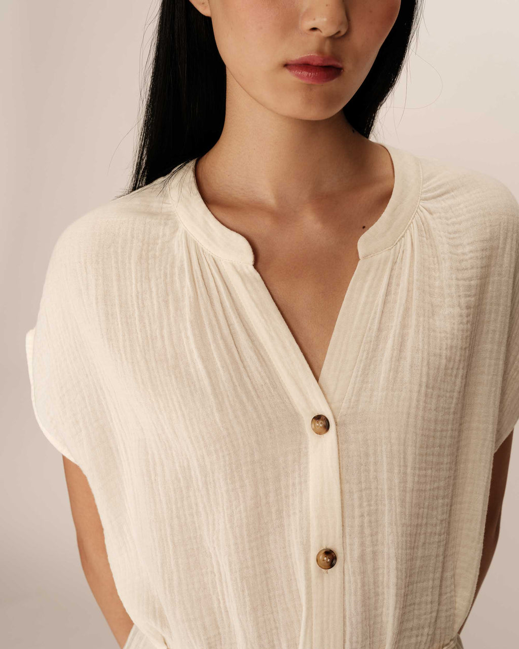 Rozana Short Dress - Ecru