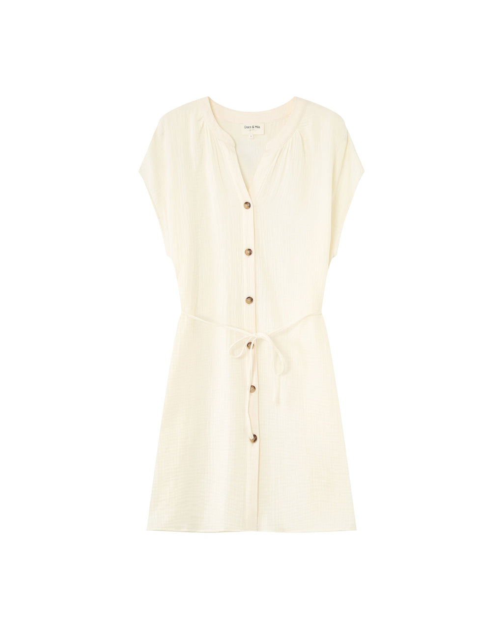 Rozana Short Dress - Ecru