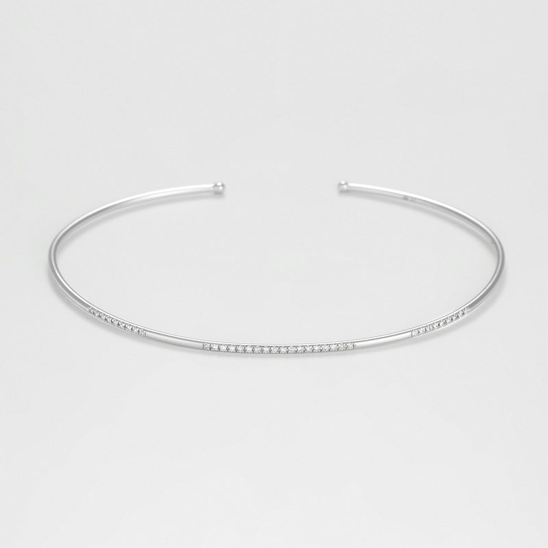 “Divided Line Bangle” Bracelet Diamonds 0.07Ct/36 – White Gold