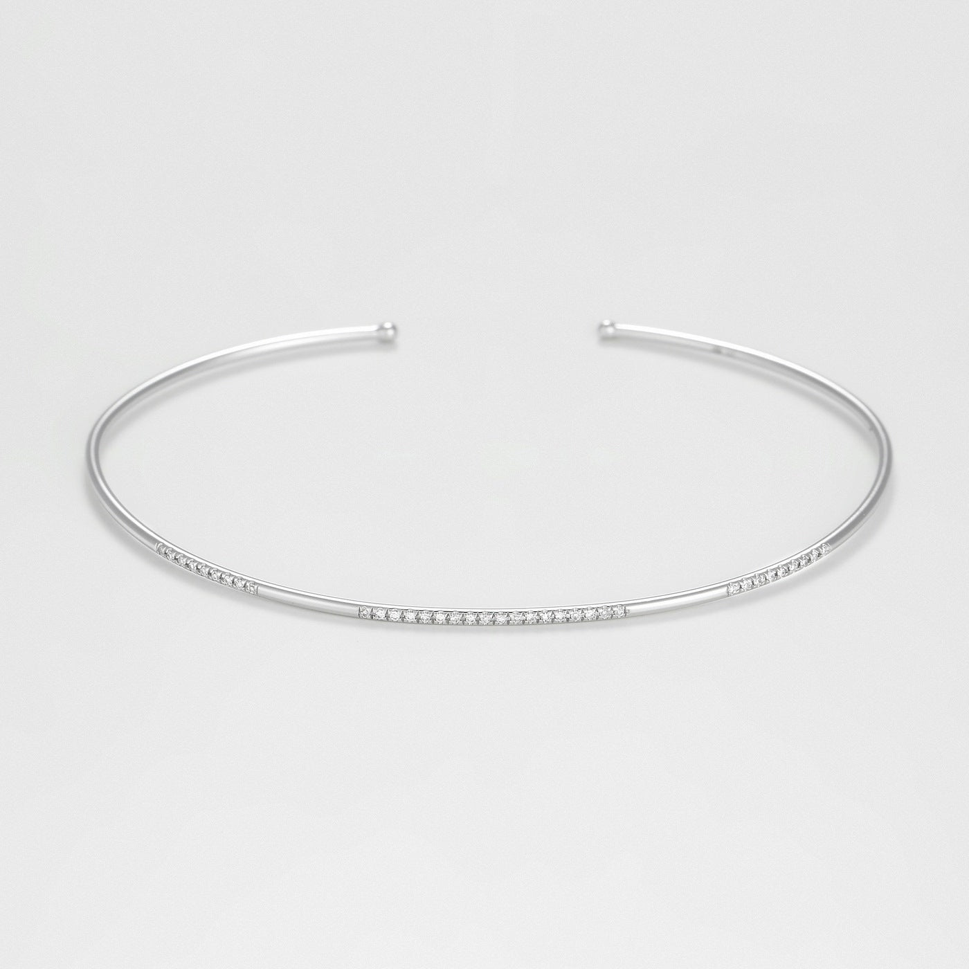 Bracelet "Divided Line Bangle" D0,07Ct/36 - Or Blanc 375/1000