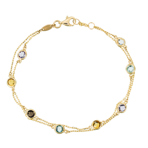 Armband "Colormix" 3,19 ct/7 gult guld 375/1000