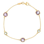 Bracelet "Pépites Multicolores, Améthyste Et Topaze Bleue"