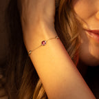 Bracelet "Pépites Multicolores, Améthyste Et Topaze Bleue"