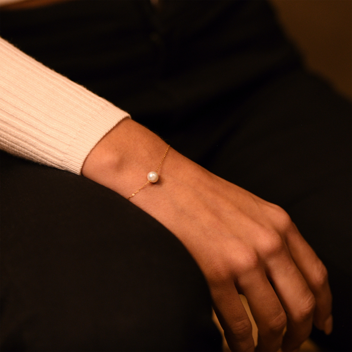 Bracelet "Single Pearl" Or Jaune 375/1000