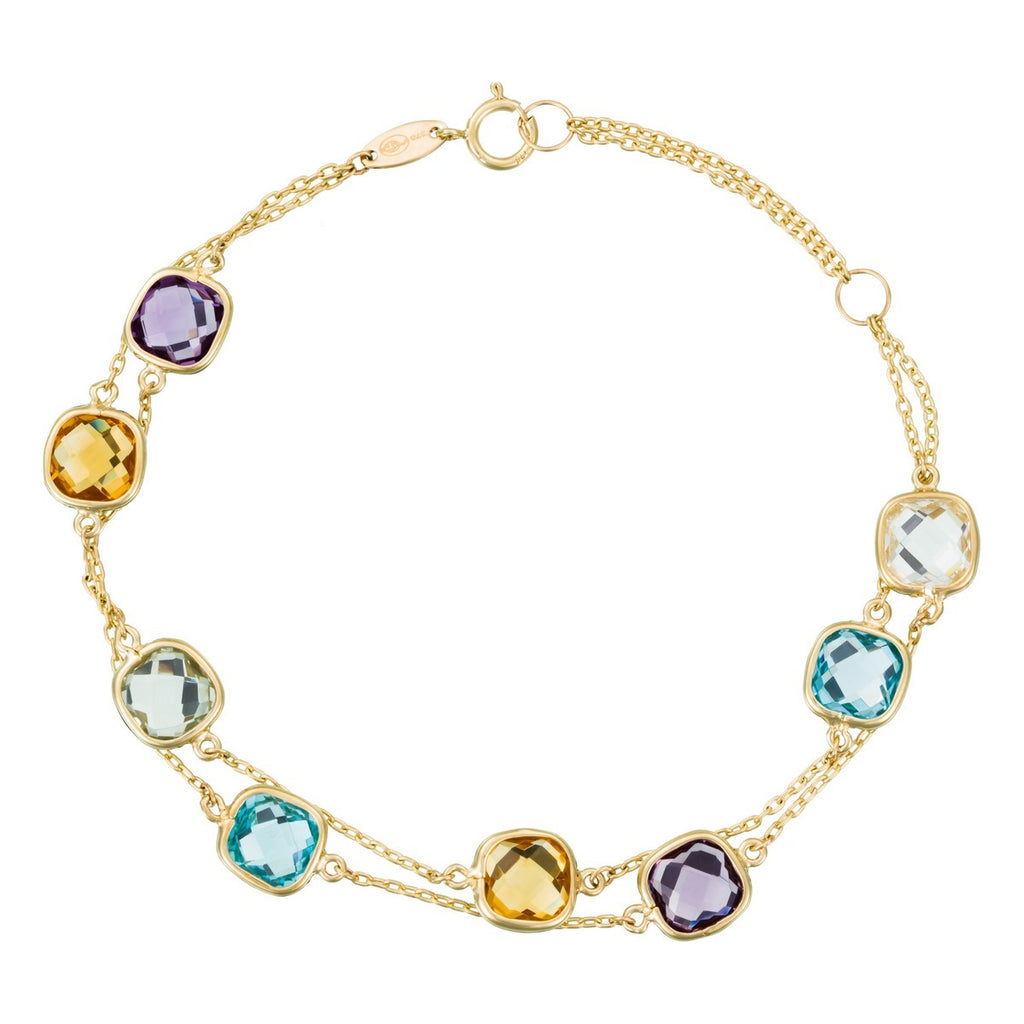 Bracelet "Pépites Multicolores 6,9Ct/8" Or Jaune 375/1000