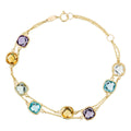 Bracelet "Pépites Multicolores 6,9Ct/8" Or Jaune 375/1000