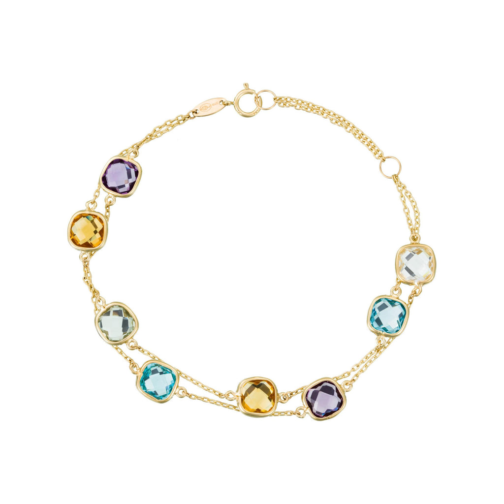 Bracelet "Pépites Multicolores 6,9Ct/8" Or Jaune 375/1000